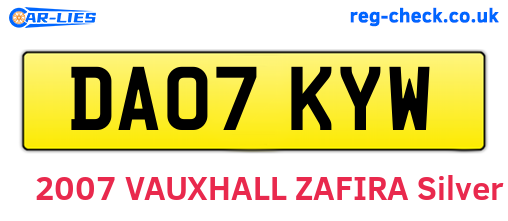 DA07KYW are the vehicle registration plates.