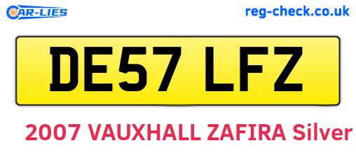 DE57LFZ are the vehicle registration plates.