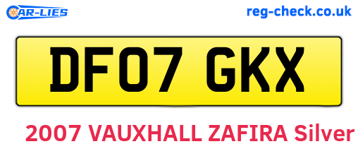 DF07GKX are the vehicle registration plates.