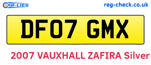 DF07GMX are the vehicle registration plates.