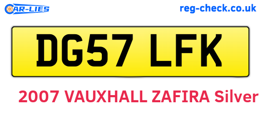 DG57LFK are the vehicle registration plates.
