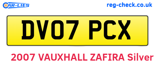 DV07PCX are the vehicle registration plates.