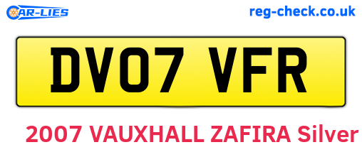 DV07VFR are the vehicle registration plates.