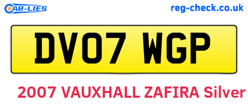 DV07WGP are the vehicle registration plates.
