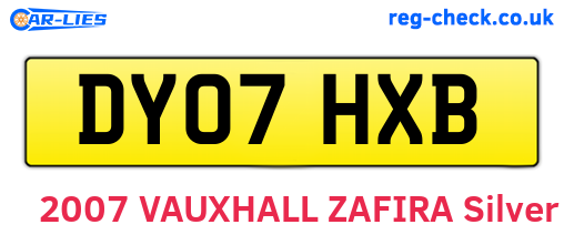 DY07HXB are the vehicle registration plates.