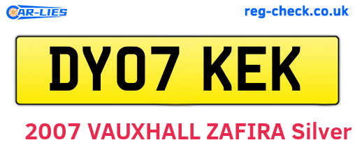 DY07KEK are the vehicle registration plates.