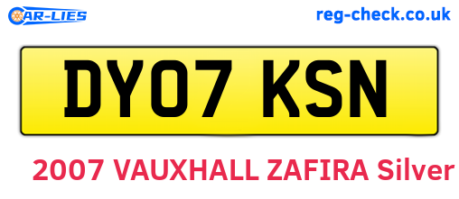 DY07KSN are the vehicle registration plates.