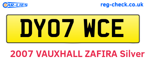 DY07WCE are the vehicle registration plates.