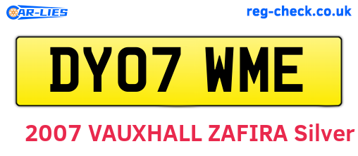 DY07WME are the vehicle registration plates.