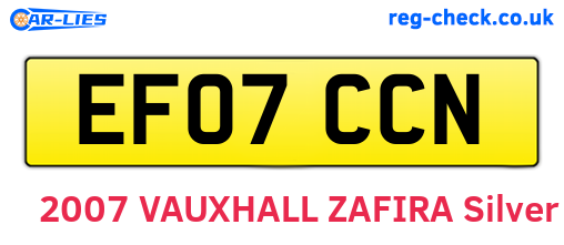 EF07CCN are the vehicle registration plates.