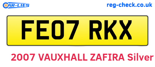 FE07RKX are the vehicle registration plates.