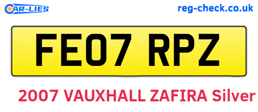 FE07RPZ are the vehicle registration plates.