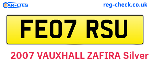 FE07RSU are the vehicle registration plates.