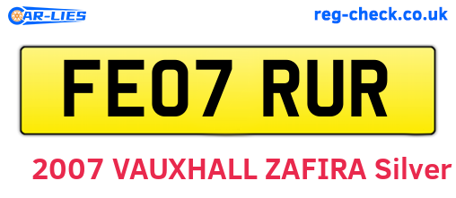 FE07RUR are the vehicle registration plates.