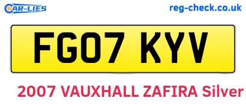 FG07KYV are the vehicle registration plates.
