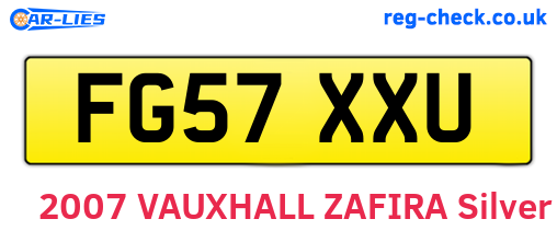 FG57XXU are the vehicle registration plates.