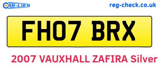 FH07BRX are the vehicle registration plates.