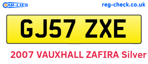 GJ57ZXE are the vehicle registration plates.