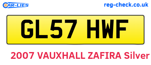 GL57HWF are the vehicle registration plates.