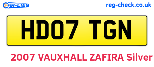 HD07TGN are the vehicle registration plates.