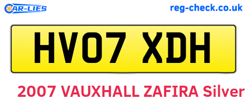HV07XDH are the vehicle registration plates.