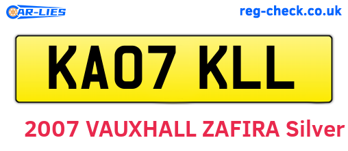 KA07KLL are the vehicle registration plates.