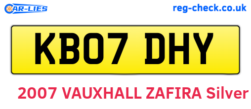 KB07DHY are the vehicle registration plates.