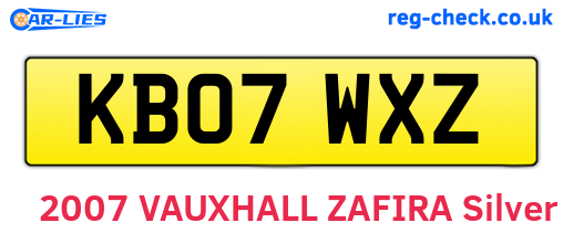 KB07WXZ are the vehicle registration plates.
