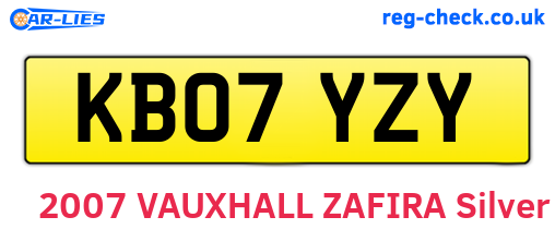 KB07YZY are the vehicle registration plates.