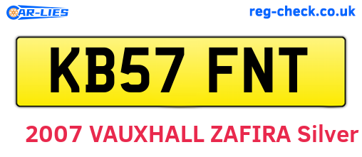 KB57FNT are the vehicle registration plates.