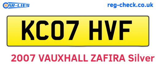 KC07HVF are the vehicle registration plates.