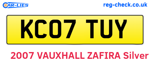 KC07TUY are the vehicle registration plates.
