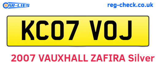 KC07VOJ are the vehicle registration plates.