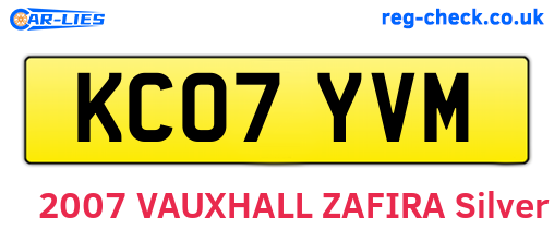 KC07YVM are the vehicle registration plates.