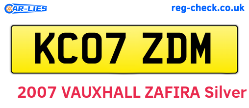 KC07ZDM are the vehicle registration plates.