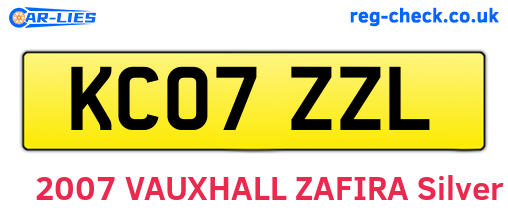 KC07ZZL are the vehicle registration plates.