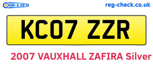 KC07ZZR are the vehicle registration plates.