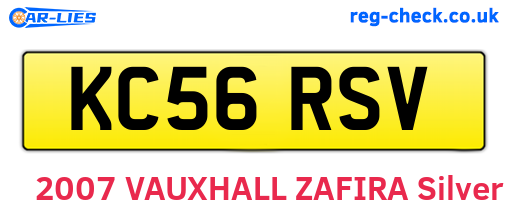 KC56RSV are the vehicle registration plates.