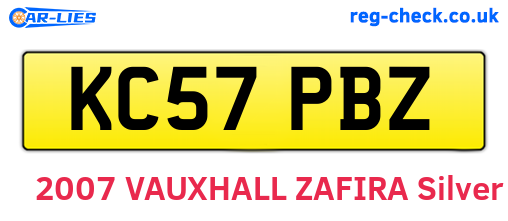 KC57PBZ are the vehicle registration plates.