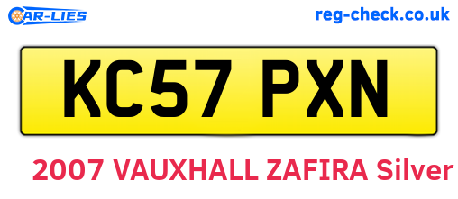 KC57PXN are the vehicle registration plates.
