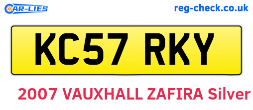 KC57RKY are the vehicle registration plates.