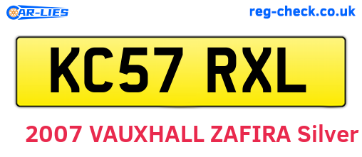 KC57RXL are the vehicle registration plates.