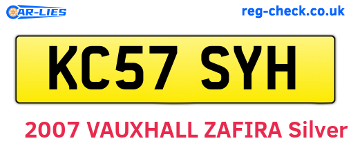 KC57SYH are the vehicle registration plates.