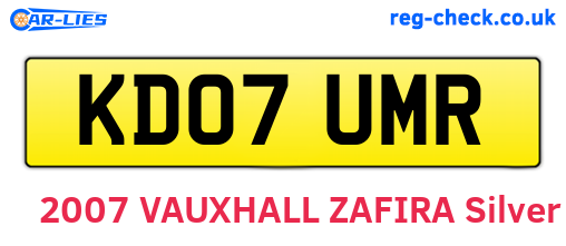 KD07UMR are the vehicle registration plates.