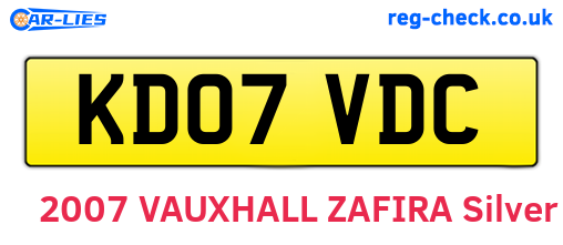 KD07VDC are the vehicle registration plates.