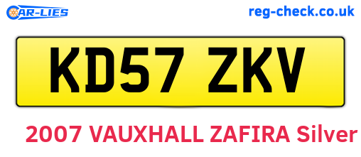 KD57ZKV are the vehicle registration plates.