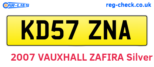 KD57ZNA are the vehicle registration plates.