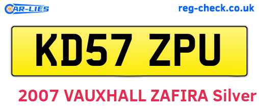 KD57ZPU are the vehicle registration plates.