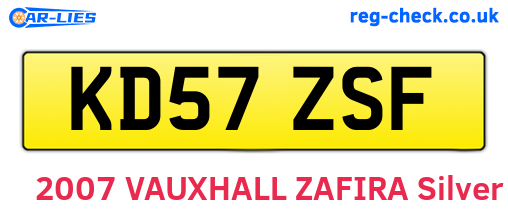 KD57ZSF are the vehicle registration plates.