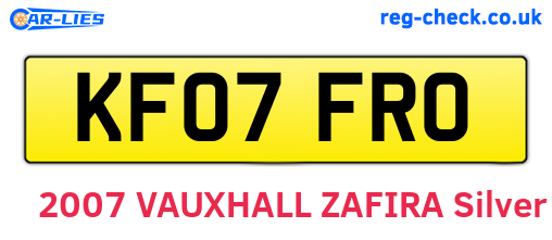 KF07FRO are the vehicle registration plates.